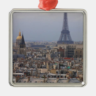Frankreich, Paris, Stadtbild mit Eiffelturm Silbernes Ornament