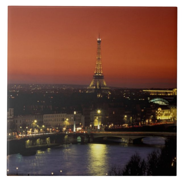 Frankreich, Paris Sunset View Eiffelturm und Fliese (Vorderseite)