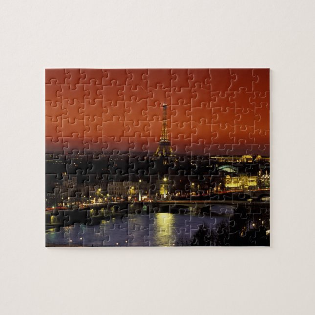 Frankreich, Paris Sunset View Eiffelturm und Puzzle (Horizontal)