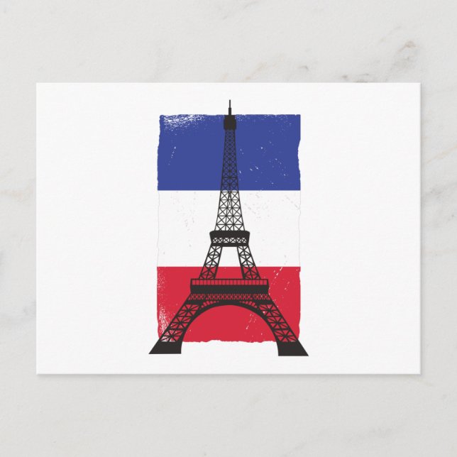 Frankreich - Pariser Flagge Postkarte (Vorderseite)