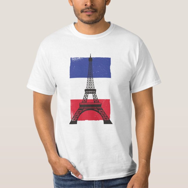Frankreich - Pariser Flagge T-Shirt (Vorderseite)
