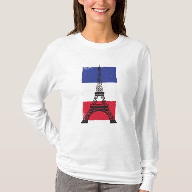 Frankreich - Pariser Flagge T-Shirt (Vorderseite)