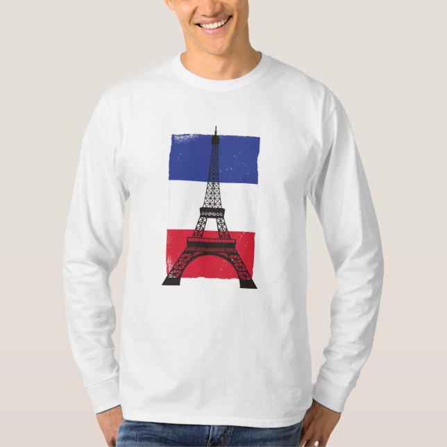Frankreich - Pariser Flagge T-Shirt (Vorderseite)