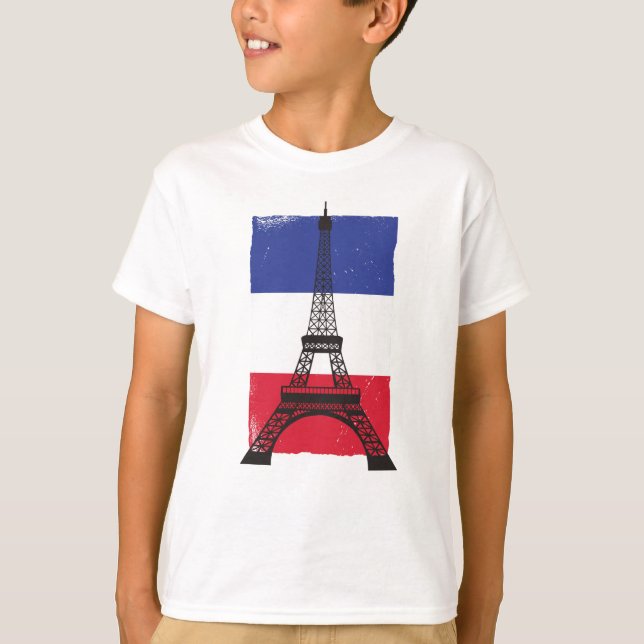 Frankreich - Pariser Flagge T-Shirt (Vorderseite)