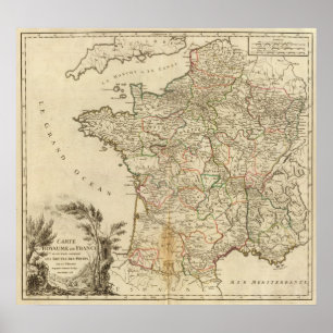 Frankreich Postwege Poster