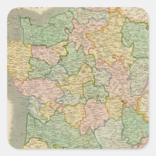 Frankreich, Provinzen 2 Quadratischer Aufkleber
