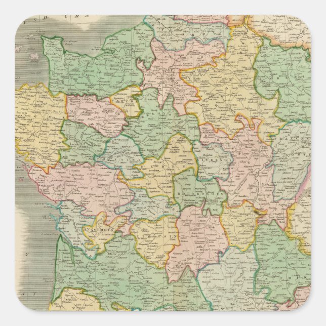 Frankreich, Provinzen 2 Quadratischer Aufkleber (Vorderseite)