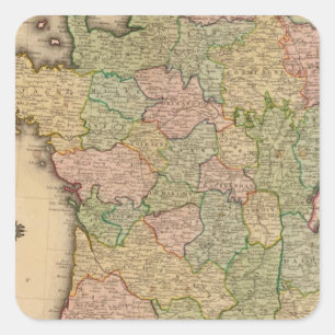 Frankreich, Provinzen Quadratischer Aufkleber