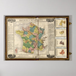 Frankreich Provinzen und Departements Poster