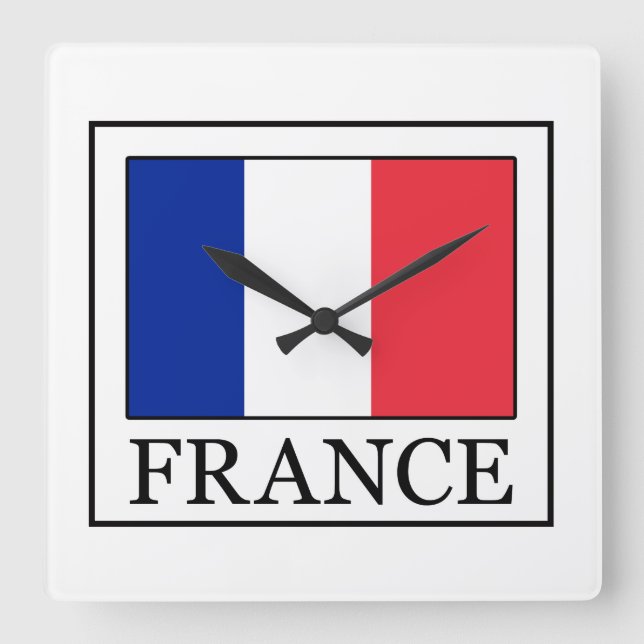 Frankreich Quadratische Wanduhr (Vorderseite)