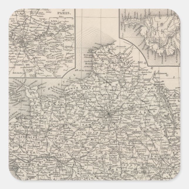 Frankreich Quadratischer Aufkleber (Vorderseite)