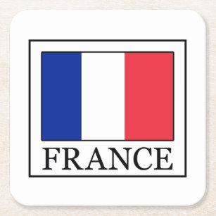 Frankreich Rechteckiger Pappuntersetzer
