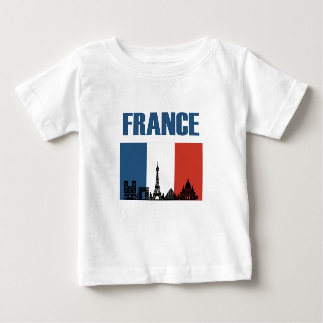Frankreich Reisen - Paris City Skyline Französisch Baby T-shirt (Vorderseite)