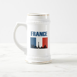 Frankreich Reisen - Paris City Skyline Französisch Bierglas