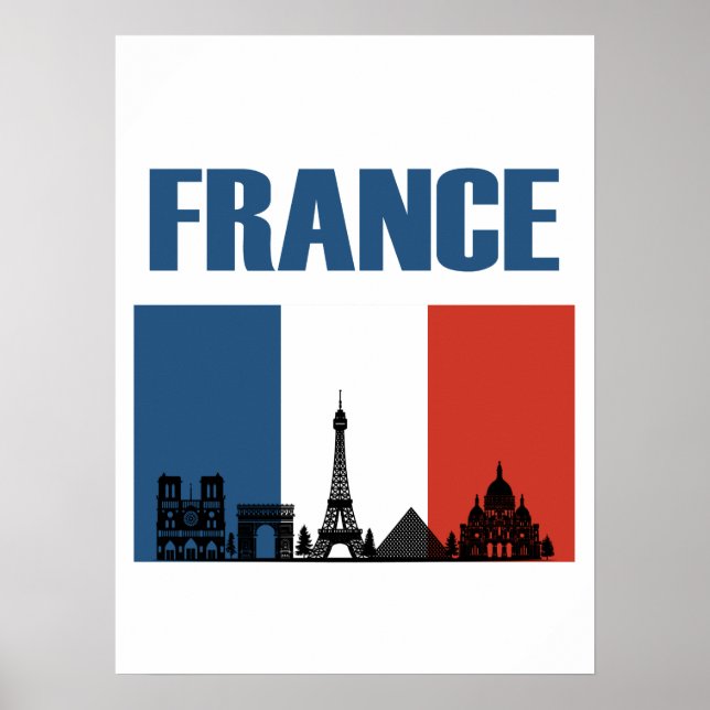 Frankreich Reisen - Paris City Skyline Französisch Poster (Vorne)