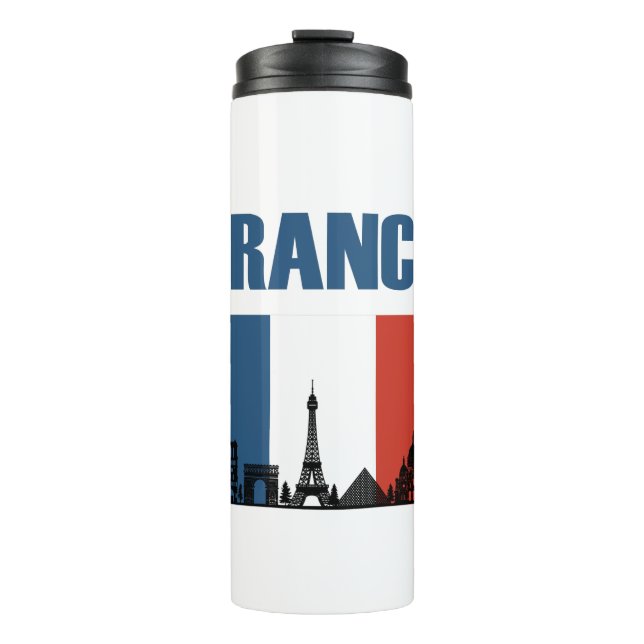 Frankreich Reisen - Paris City Skyline Französisch Thermosbecher (Vorderseite)