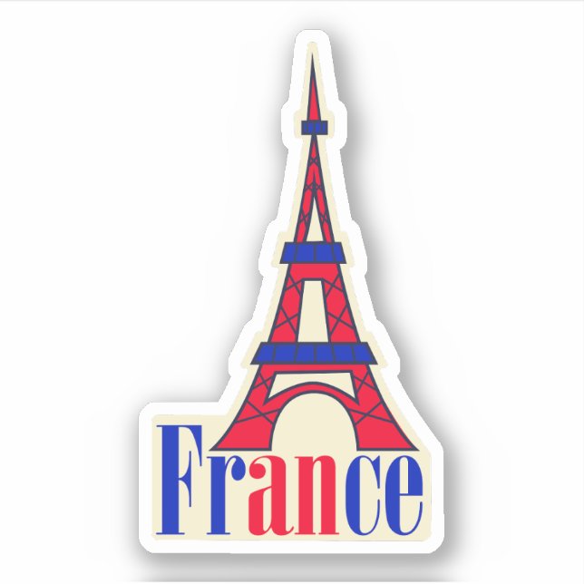 Frankreich Reisen Vinyl Sticker (Vorderseite)