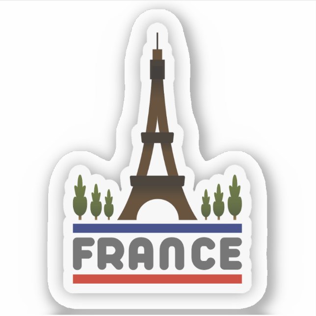 Frankreich Reisen Vinyl Sticker (Vorderseite)