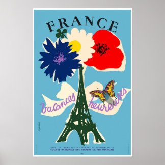 Frankreich, Reiseplakat Poster