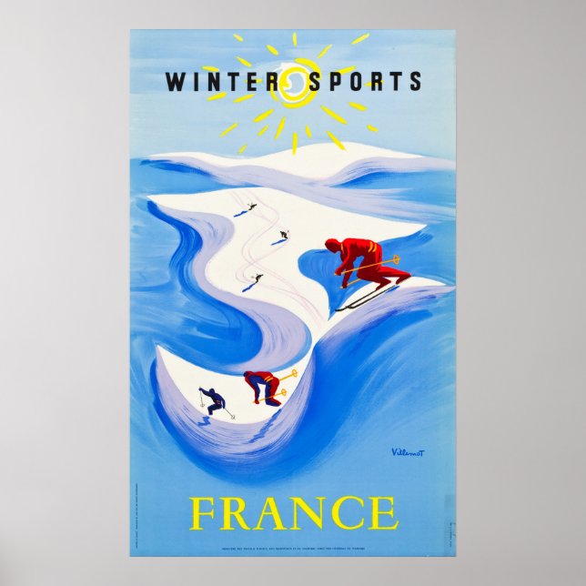 Frankreich Reiseplakat ... Winter Sports Poster (Vorne)