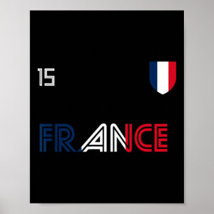 Frankreich Retro Fußball französische Flagge Poster