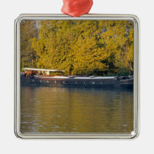 Frankreich, Rhone, bei Avignon, Lastkahn entlang Silbernes Ornament
