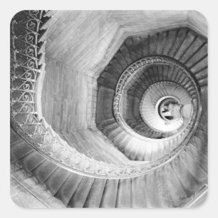 FRANKREICH, Rhonetal, LYON: Traboule-Treppe Quadratischer Aufkleber