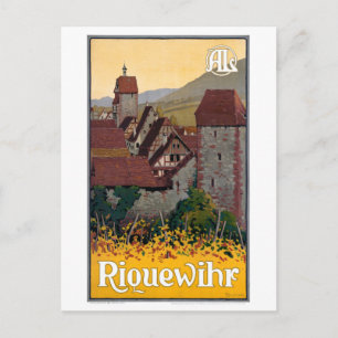 Frankreich Riquewihr Vintage Travel Poster restaur Postkarte