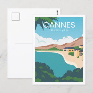 Frankreich Riviera Cannes Reiseort Illustration Postkarte
