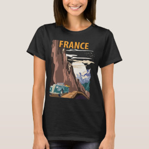 Frankreich Roadtrip Retro Reise T-Shirt