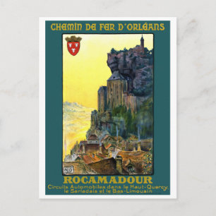 Frankreich Rocamadour Vintage Travel Poster restau Postkarte