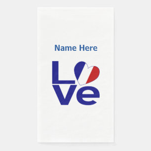 Frankreich-Rosen-Flagge Personalisiert Serviette