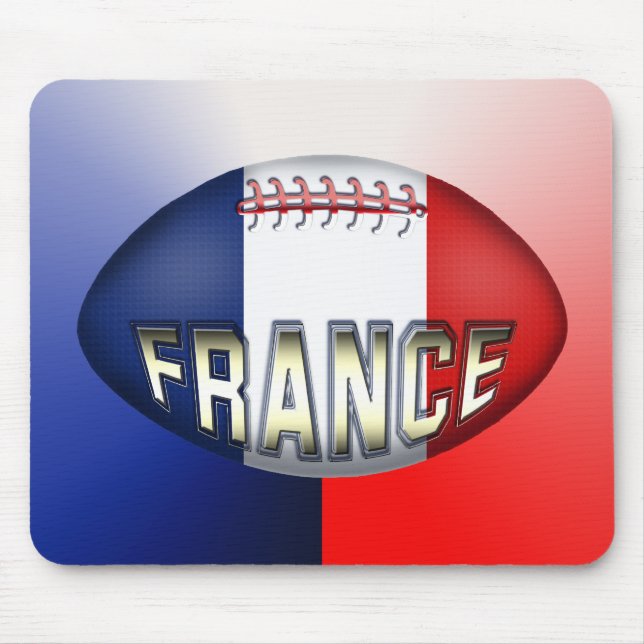 Frankreich-Rugbyball Mousepad (Vorne)