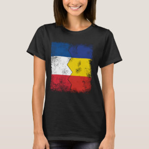 Frankreich Rumänien Flaggen Halbpension Französisc T-Shirt