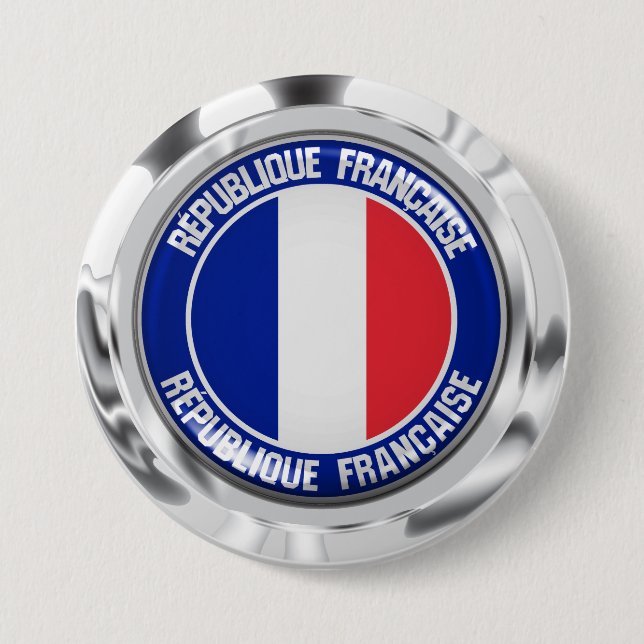 Frankreich Runde Emblem Button (Vorderseite)