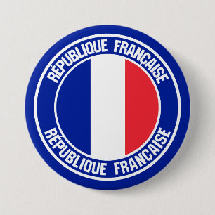 Frankreich Runde Emblem Button
