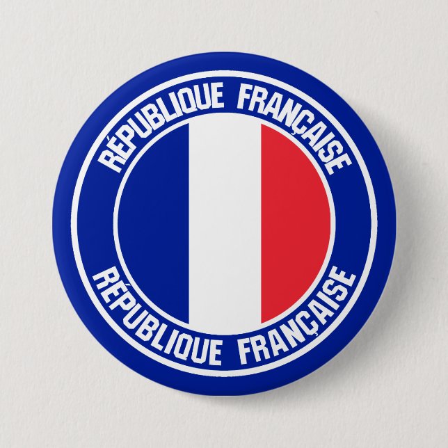 Frankreich Runde Emblem Button (Vorderseite)