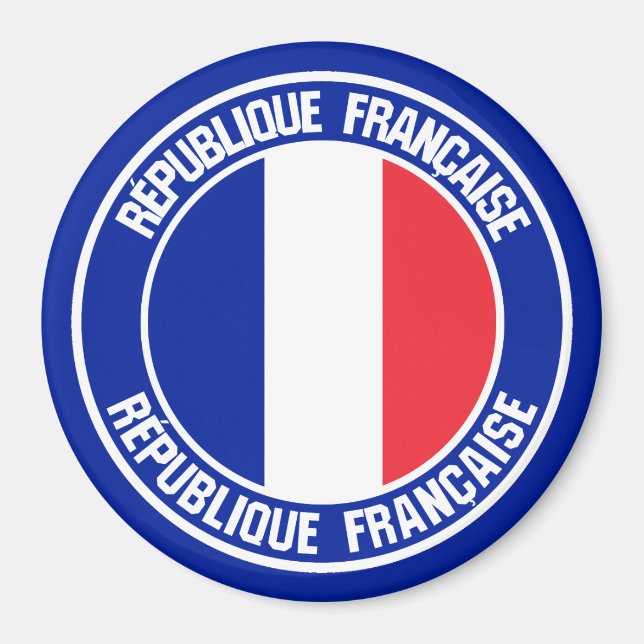 Frankreich Runde Emblem Magnet (Vorne)