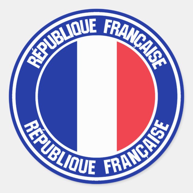 Frankreich Runde Emblem Runder Aufkleber (Vorderseite)