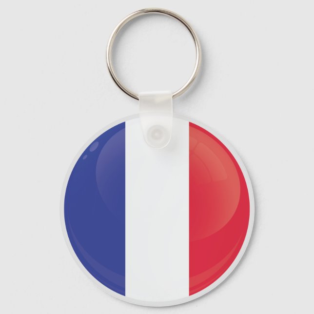 Frankreich Runde Icon-Flagge Schlüsselanhänger (Vorderseite)
