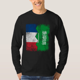 Frankreich Saudi-Arabien Flaggen Halbsaudische fra T-Shirt