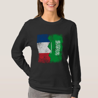 Frankreich Saudi-Arabien Flaggen Halbsaudische fra T-Shirt