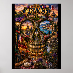 Frankreich-Schädel-Kunstposter State of Mind Poster