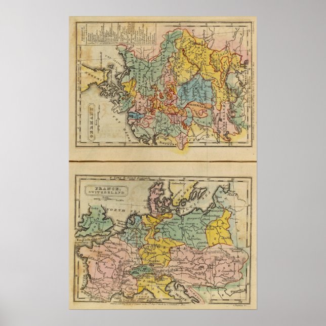 Frankreich, Schweiz, Deutschland Poster (Vorne)