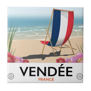Frankreich-Seebad-Reiseplakat Fliese