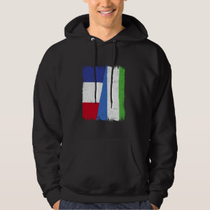 Frankreich Sierra Leone Halbfahne Französisch Sier Hoodie