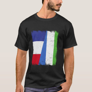 Frankreich Sierra Leone Halbflagge Französisch Sie T-Shirt