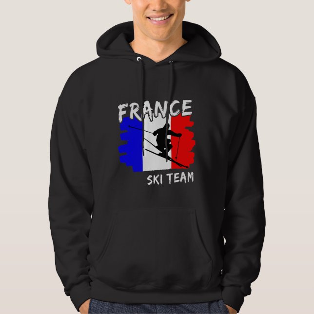 Frankreich Ski Hoodie (Vorderseite)