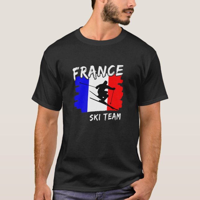 Frankreich Ski T-Shirt (Vorderseite)