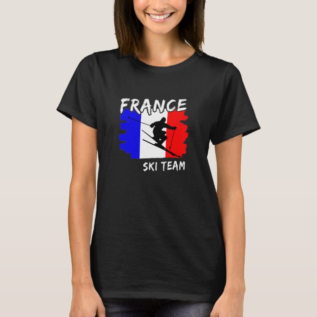 Frankreich Ski T - Shirt (Vorderseite)